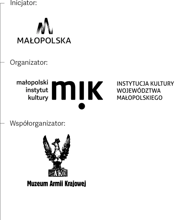 Inicjator: Małopolska, Organizator: Małopolski Instytut Kultury, Instytucja Kultury Województwa Małopolskiego, Współorganizator: Muzeum Armii Krajowej im. gen. Emila Fieldorfa "Nila" w Krakowie