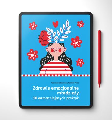 Okładka publikacji z ilustracją zadowolonej dziewczyny z wyrastającymi z głowy roślinami