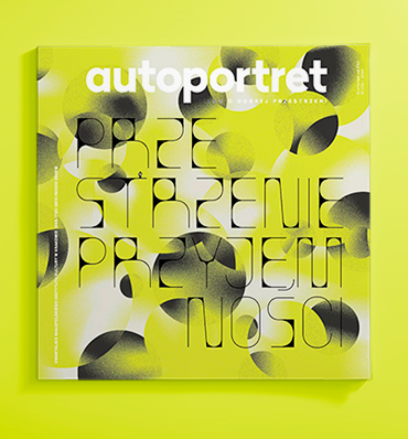 Okładka typograficzna z kulistymi kształtami w tle