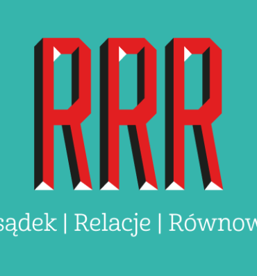 ilustracja z czerwonymi, trzeba literami R, pod spodem: Rozsądek, Relacje, Równowaga