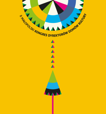 Wzór kolorowej rozety stanowiący motyw graficzny Małopolskiego Kongresu Dyrektorów Domów Kultury