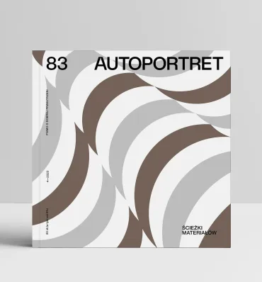 Okładka czasopisma "Autoportret" z falistymi wzorami w bladych barwach