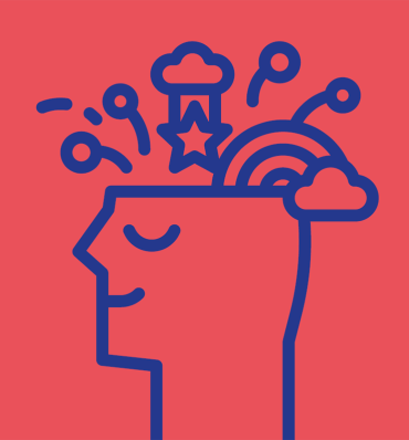 Ilustracja głowy pełnej kreatywności