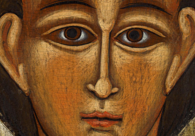 fragment malowidła przedstawiająca twarz